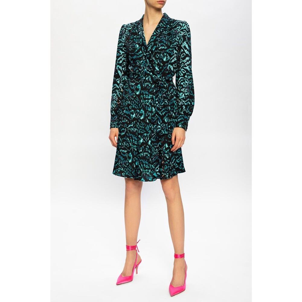 Diane Von Furstenberg Valeria Printed Belted Wrap Jacket Dress Snake Print Med M - Picture 16 of 16